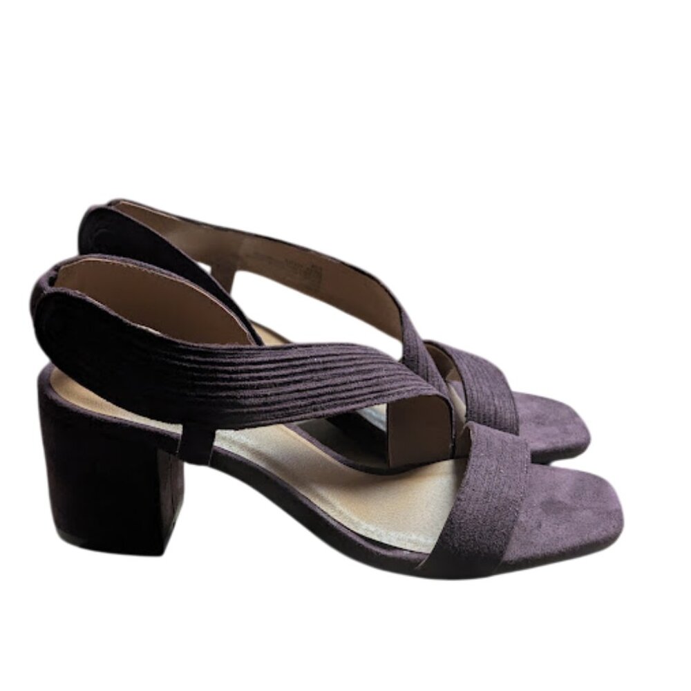 White Mountain Brownish Burgundy Strappy Block Heel Slingback Sandals 7.5 NWOB